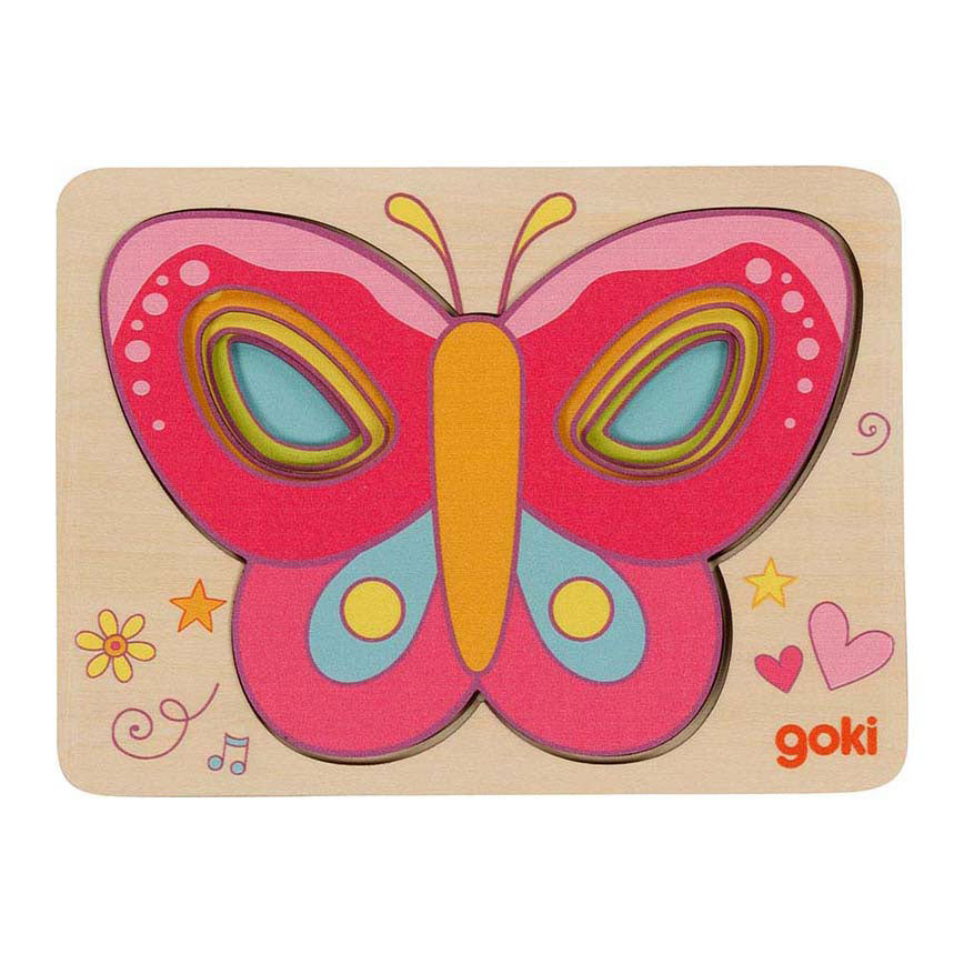 Goki Wooden Layer Puzzle Butterfly, 5e.