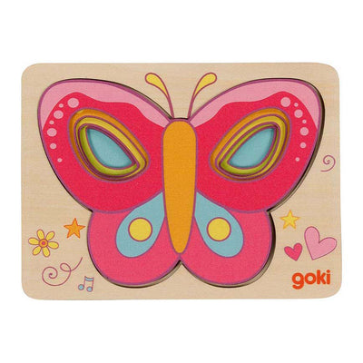 Goki Wooden Layer Puzzle Butterfly, 5e.