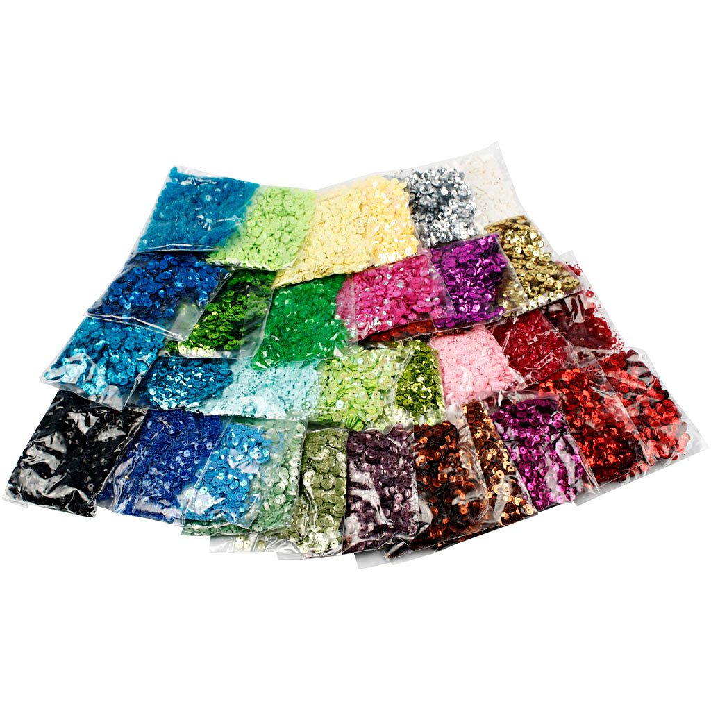 Paillettes Creativ company, taille 6 mm, 32x25 g 1 boîte