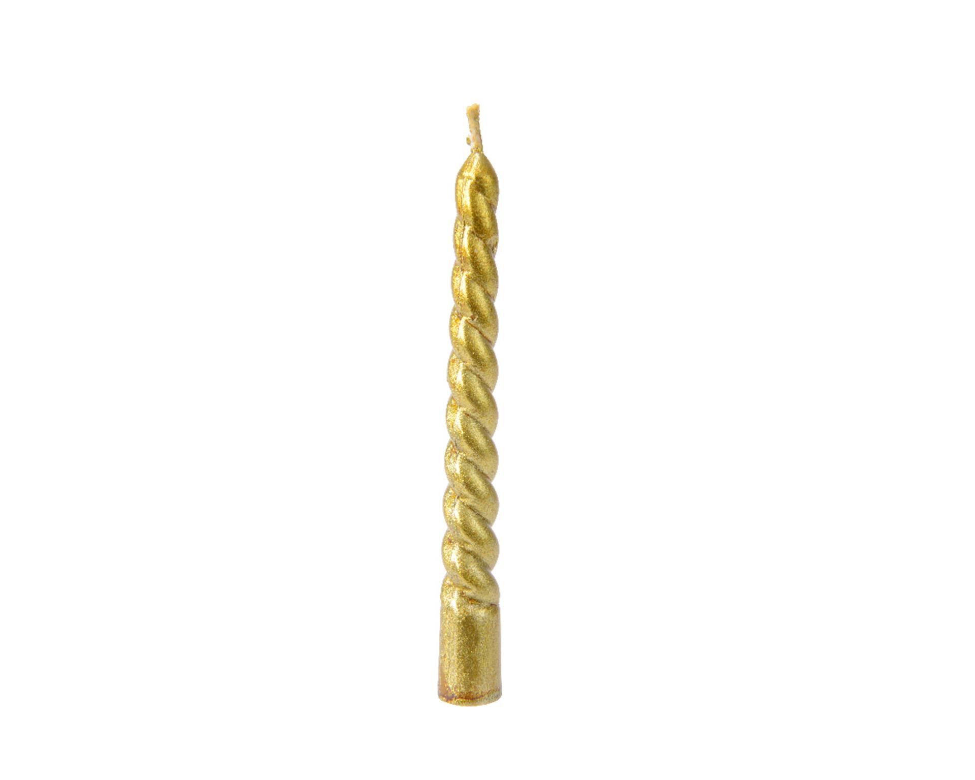 Bougie Decoris tourbillon or h10cm lot de 8 pcs.