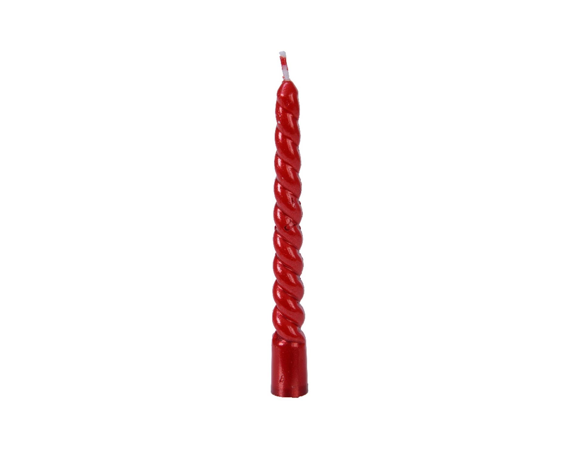 Bougie de sapin de Noël Decoris rouge ø1,2x10cm lot de 8