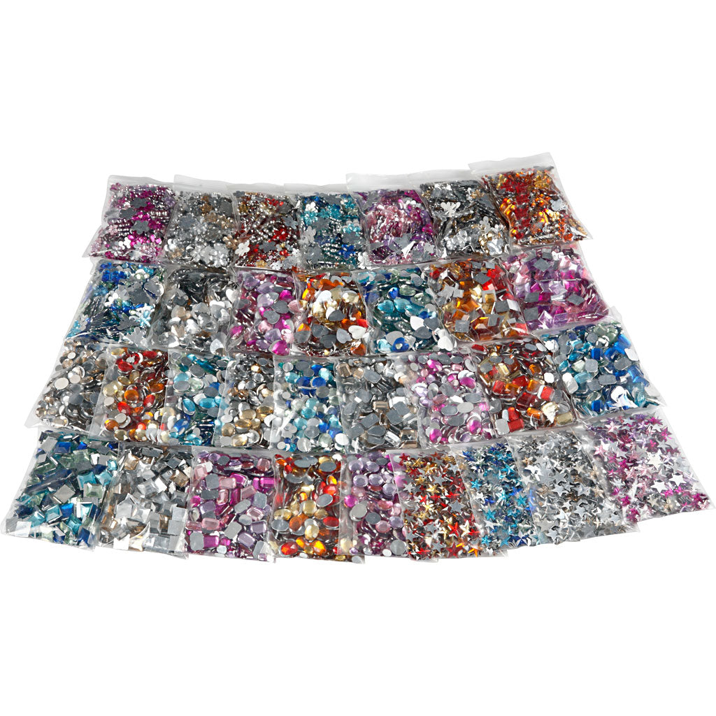 Strass Creativ company, d 6-16 mm, différentes couleurs, 32 boîtes 1 boîte