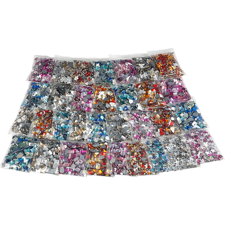 Strass Creativ company, d 6-16 mm, différentes couleurs, 32 boîtes 1 boîte