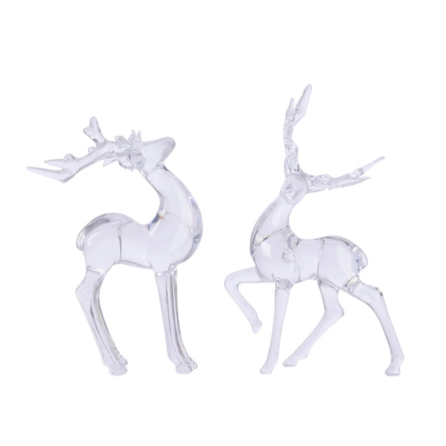Decoris statue cerf acrylique 12x20cm clair