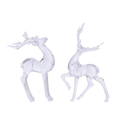 Decoris statue cerf acrylique 12x20cm clair
