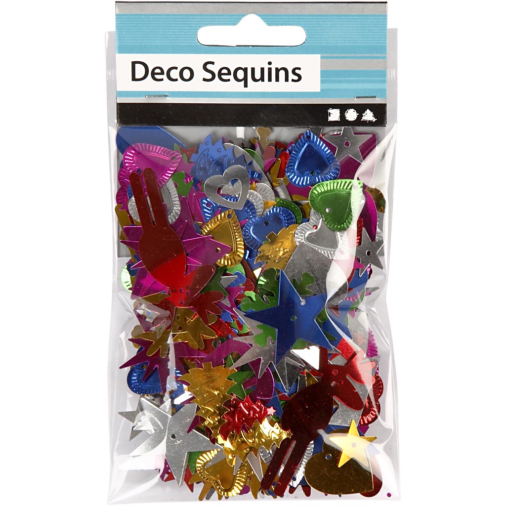 Paillettes Creativ company, taille 8-50 mm, couleurs fortes, 35 gr 1 boîte