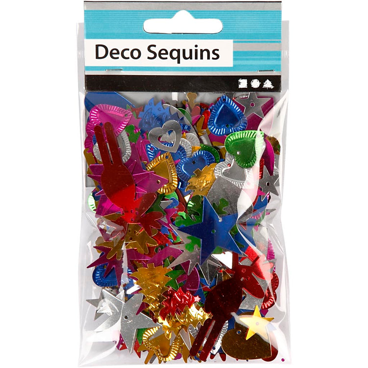 Paillettes Creativ company, taille 8-50 mm, couleurs fortes, 35 gr 1 boîte