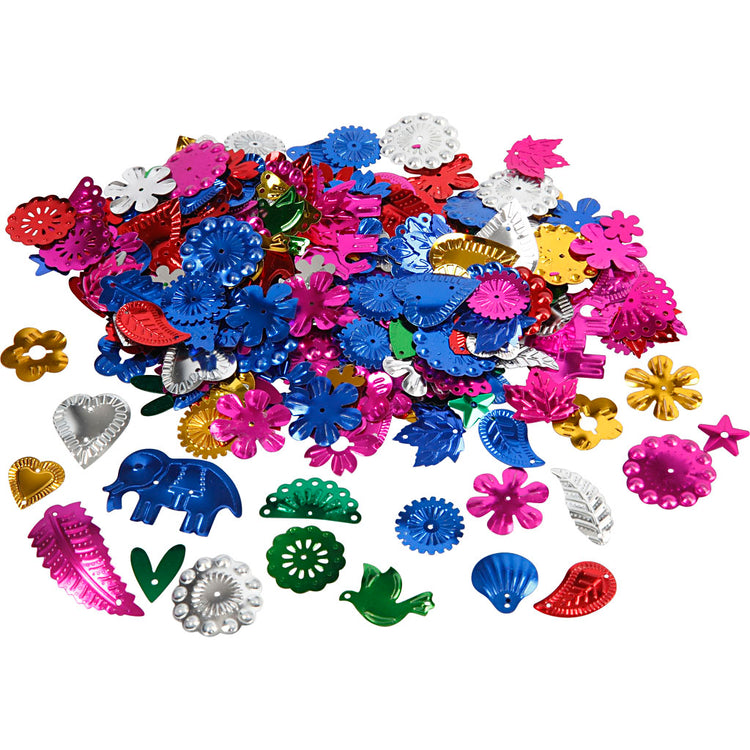 Paillettes Creativ company, taille 15-45 mm, couleurs fortes, 400 gr 1 boîte