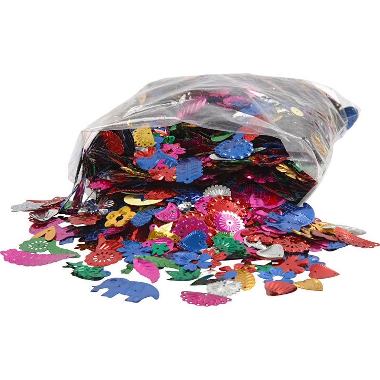 Paillettes Creativ company, taille 15-45 mm, couleurs fortes, 400 gr 1 boîte