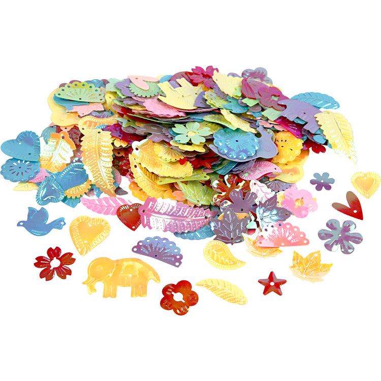 Paillettes Creativ company, taille 15-45 mm, couleurs nacre, 400 gr 1 boîte