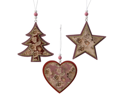 Decoris Figurine pendentif de Noël mdf 10cm