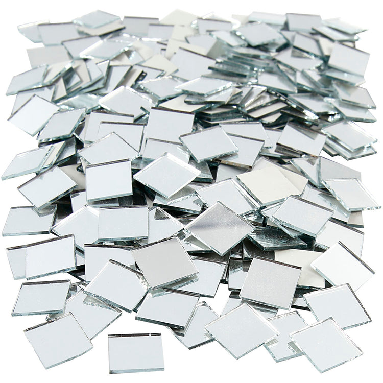 Carreaux de mosaïque miroir Creativ company, format 16x16 mm, épaisseur 1 mm, 500 pièces 1 boîte