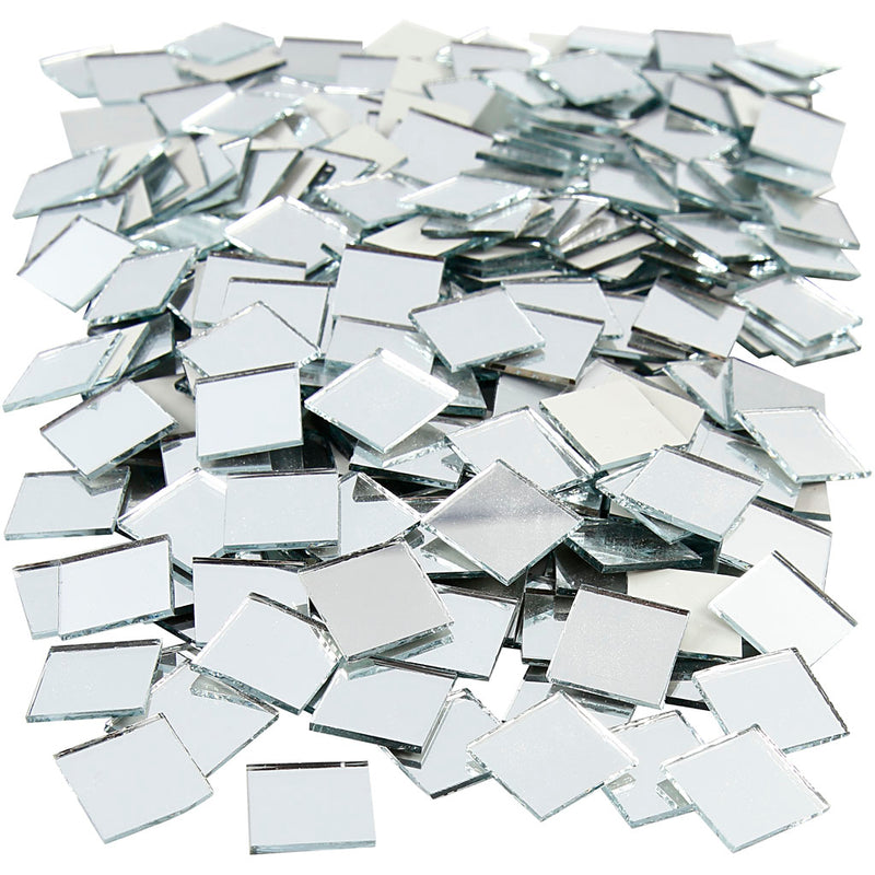 Carreaux de mosaïque miroir Creativ company, format 16x16 mm, épaisseur 1 mm, 500 pièces 1 boîte