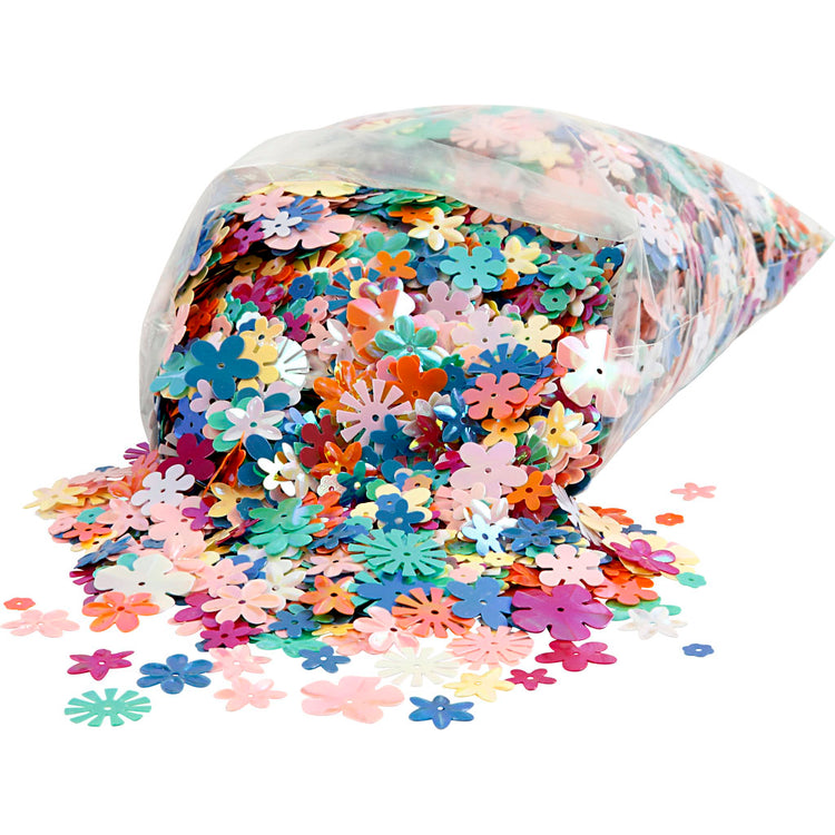 Paillettes Creativ Company, taille 6-20 mm, env. 9780 pièces, couleurs pastel, 250 gr 1 boîte