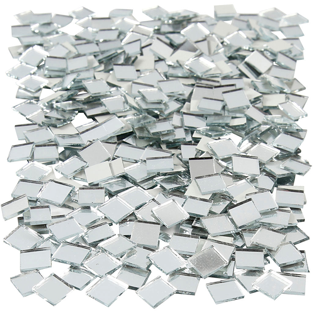 Carreaux de mosaïque miroir Creativ company, format 10x10 mm, épaisseur 2 mm, 500 pièces 1 boîte