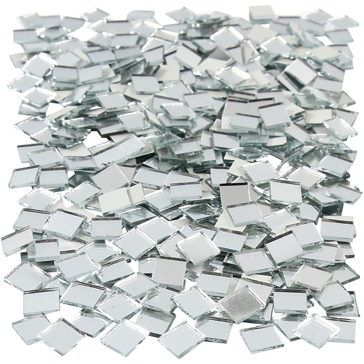 Carreaux de mosaïque miroir Creativ company, format 10x10 mm, épaisseur 2 mm, 500 pièces 1 boîte