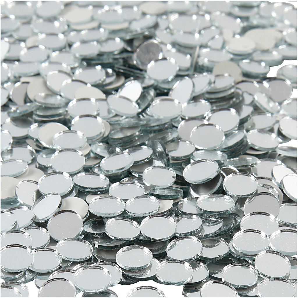 Carreaux de mosaïque miroir Creativ company, ronds, d 10 mm, épaisseur 2 mm, 500 pièces 1 boîte