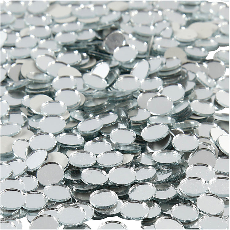 Carreaux de mosaïque miroir Creativ company, ronds, d 10 mm, épaisseur 2 mm, 500 pièces 1 boîte