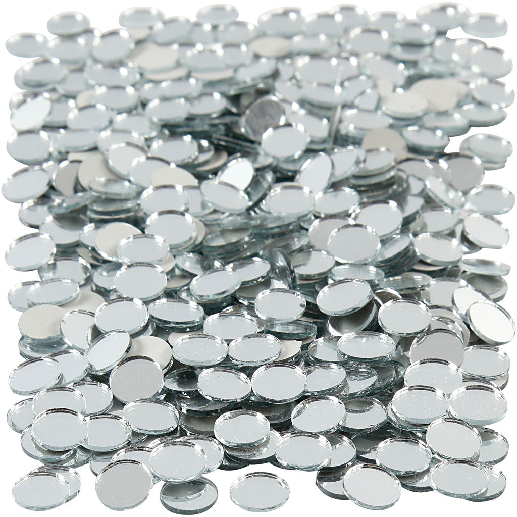 Carreaux de mosaïque miroir Creativ company, ronds, d 10 mm, épaisseur 2 mm, 500 pièces 1 boîte
