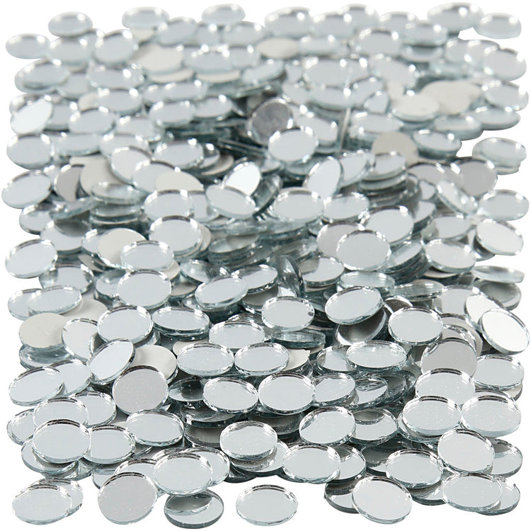 Carreaux de mosaïque miroir Creativ company, ronds, d 10 mm, épaisseur 2 mm, 500 pièces 1 boîte