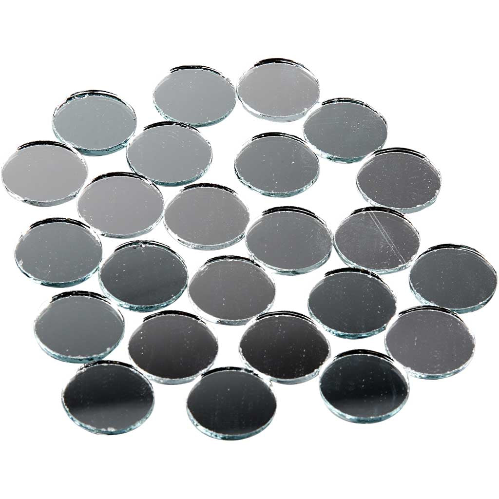Creativ Company Mirror Mosaic Tiles, rond, D 18 mm, dikte 2 mm, 400 pièces 1 boîte