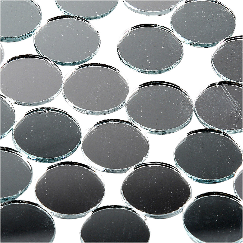 Creativ Company Mirror Mosaic Tiles, rond, D 18 mm, dikte 2 mm, 400 pièces 1 boîte