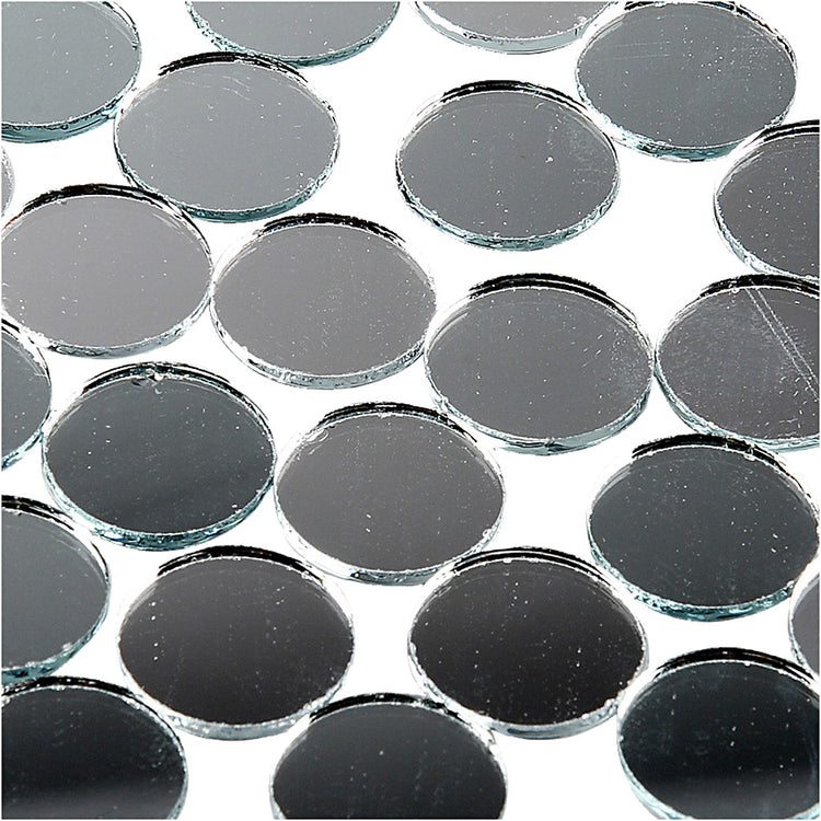Creativ Company Mirror Mosaic Tiles, rond, D 18 mm, dikte 2 mm, 400 pièces 1 boîte