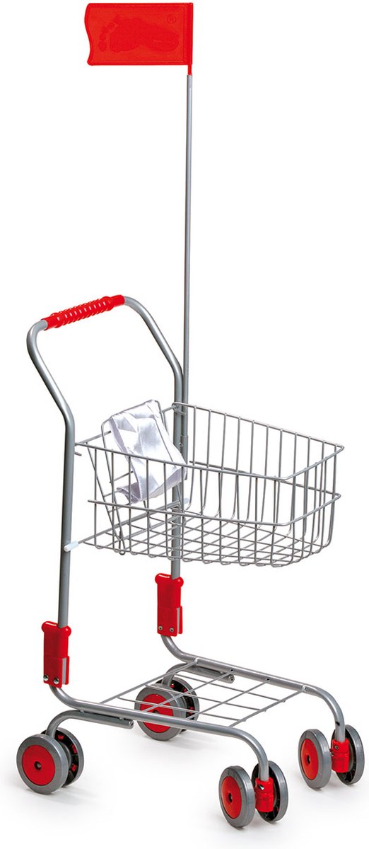 Cart d'achat de petits pieds avec siège et drapeau de poupée