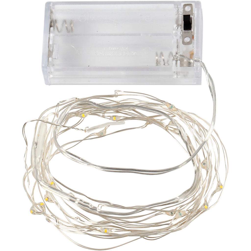 Guirlande LED Creativ company avec lumières, l: 3,15 m, argent, 1 pièce