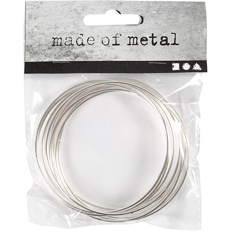 Creativ company anneau en fil métallique, d 7 cm, épaisseur 1,5 mm, argent, 10 pièces 1 boîte