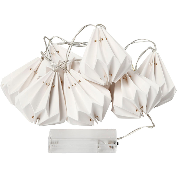Creativ company Guirlande lumineuse LED avec abat-jour, h : 80 mm, l : 100 cm, d 65 mm, blanc, 1 pièce