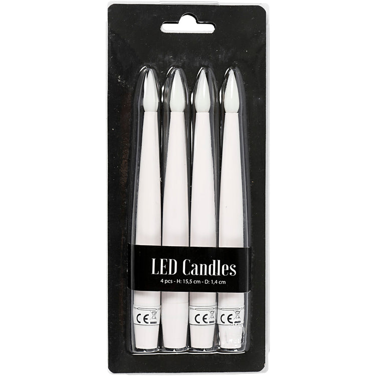 Creativ company Guirlandes lumineuses pour sapin de Noël à LED, h : 15,5 cm, d 14 mm, 4 pièces 1 boîte