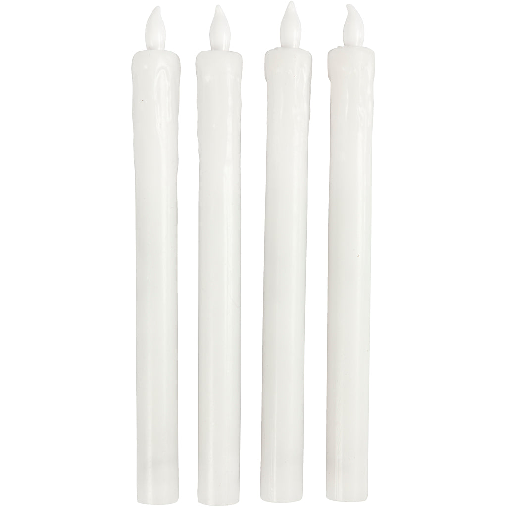 Bougies LED Creativ company, h : 24,5 cm, d 20 mm, 4 pièces 1 boîte