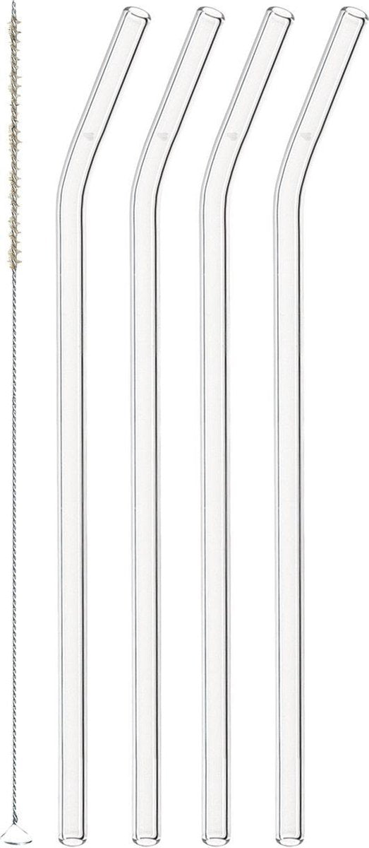 Pailles en verre Leonardo ciao avec pli - lot de 4 + pinceau