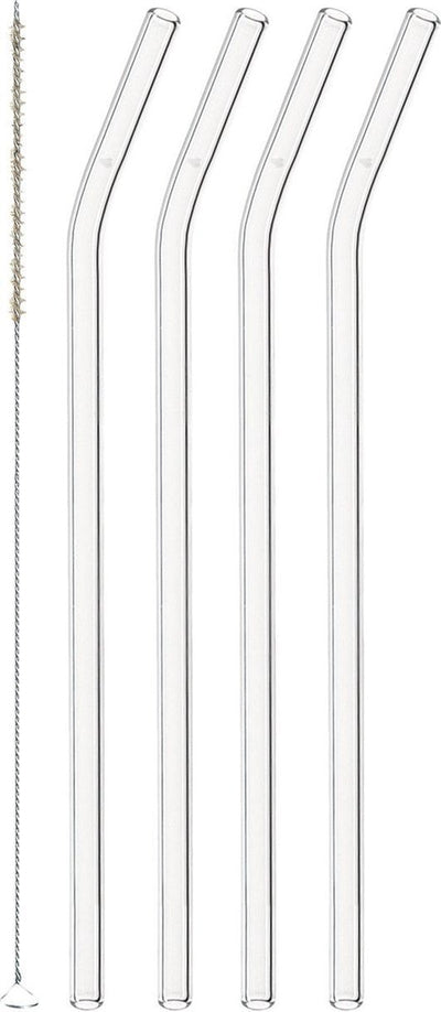 Pailles en verre Leonardo ciao avec pli - lot de 4 + pinceau