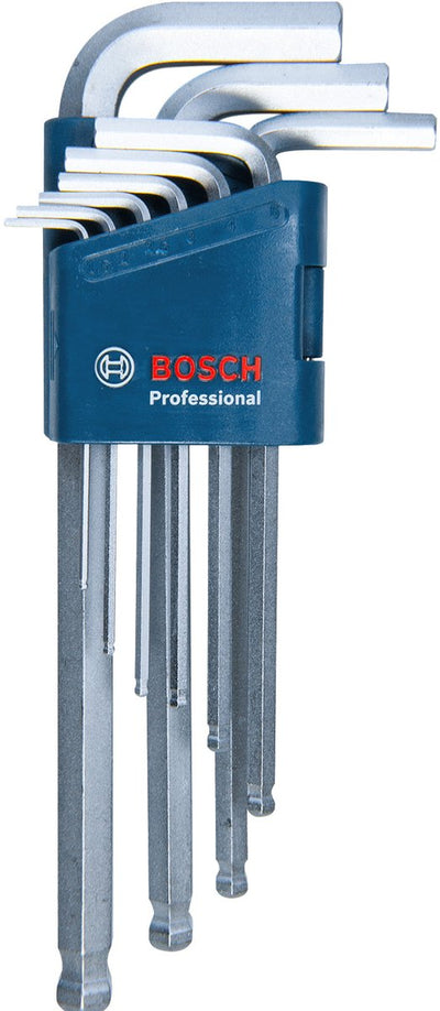 Clé Allen professionnelle Bosch, jeu de 9 clés hexagonales, taille, longueur : 21 cm