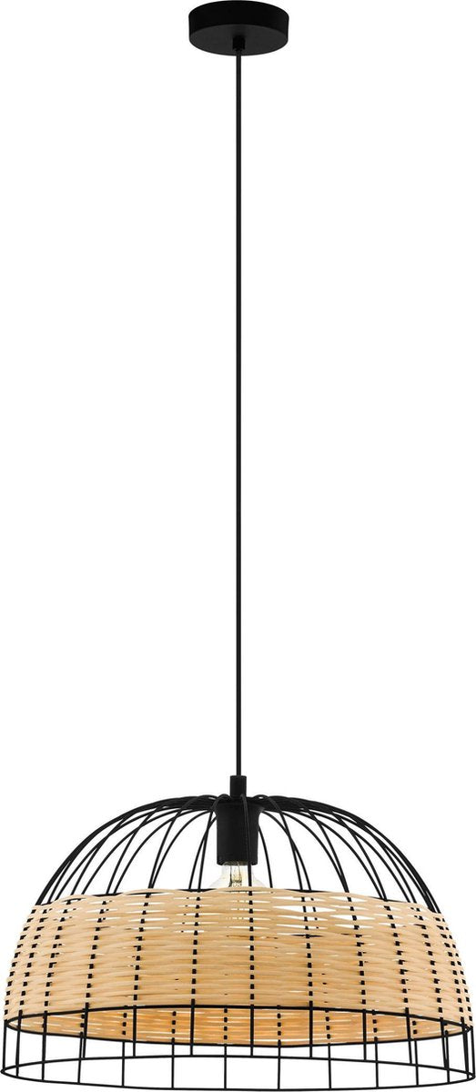 Eglo anwick - suspension - e27 - ø 50 cm - rotin noir