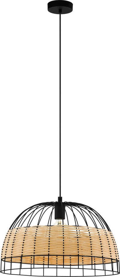 Eglo anwick - suspension - e27 - ø 50 cm - rotin noir