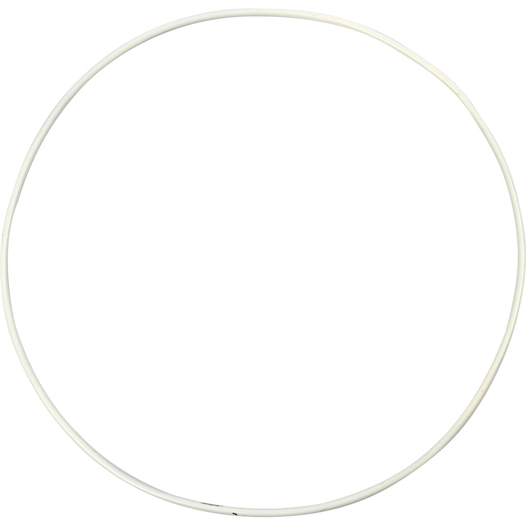 Creativ company anneau en fil métallique, d 20 cm, épaisseur 3 mm, blanc, 5 pièces 1 boîte