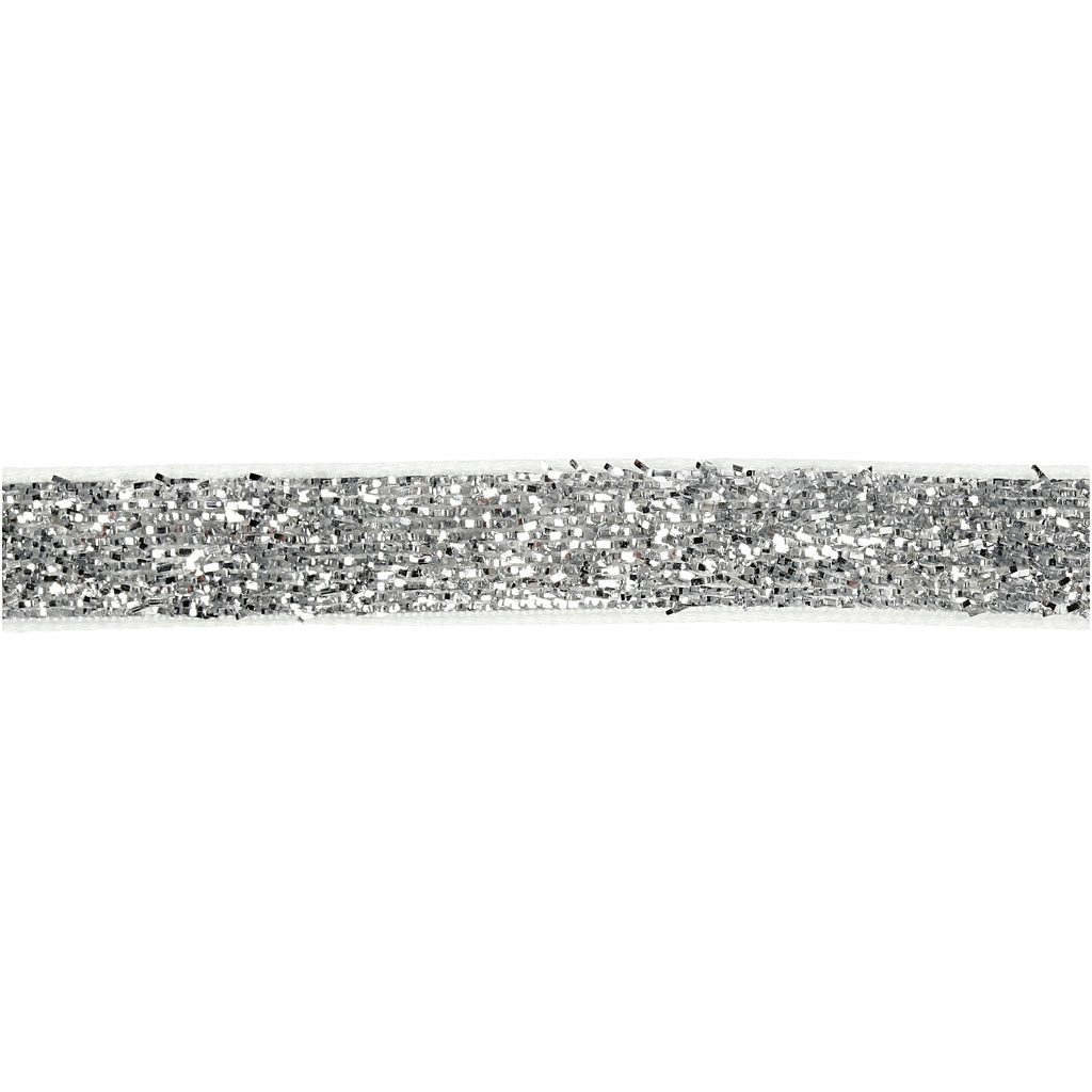 Ruban Vivi Gade, l: 10 mm, argent, 5 m 1 rouleau