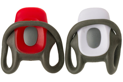 Kit d'éclairage vélo Cordo mini-sangle LED batterie blanc rouge