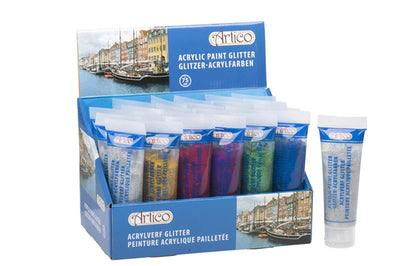 Peinture acrylique artico pour enfants créatifs, paillettes, 75 ml
