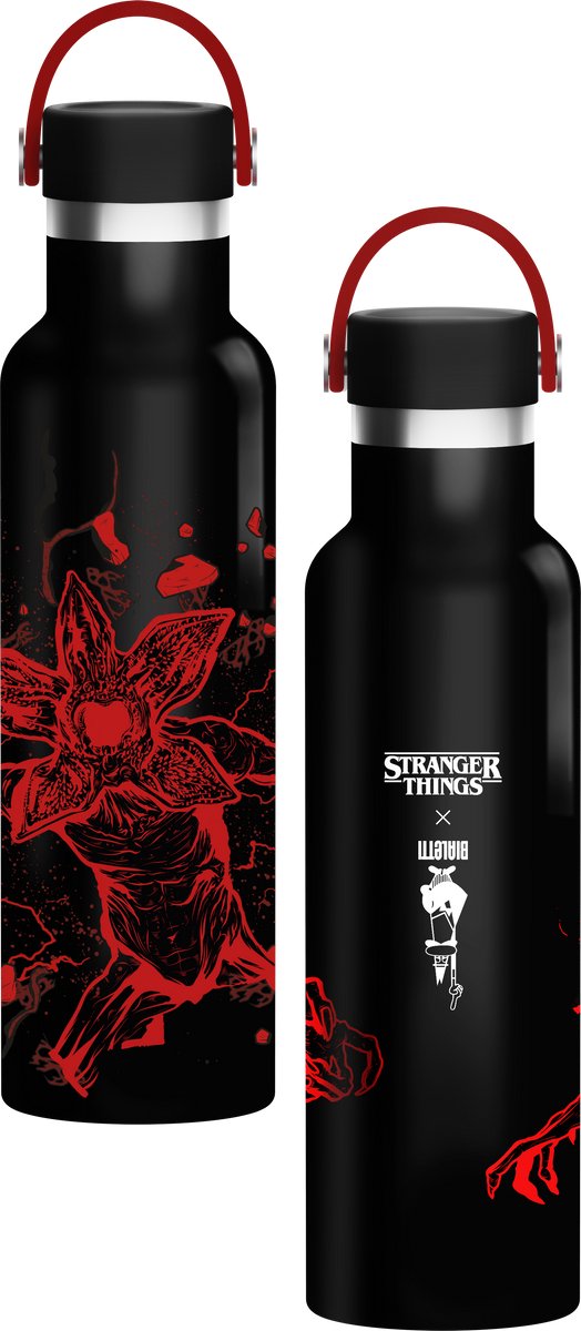 Bialetti Stranger Things - bouteille thermos - 600 ml - acier inoxydable - brille dans le noir