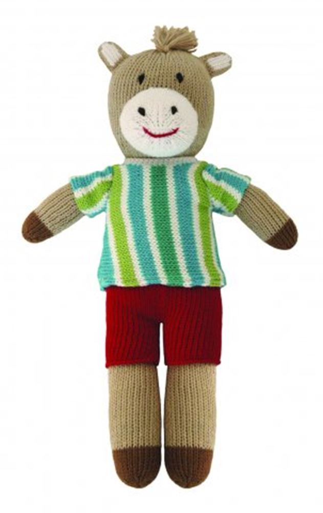 Peluche cheval tricoté Harry env. 36 cm