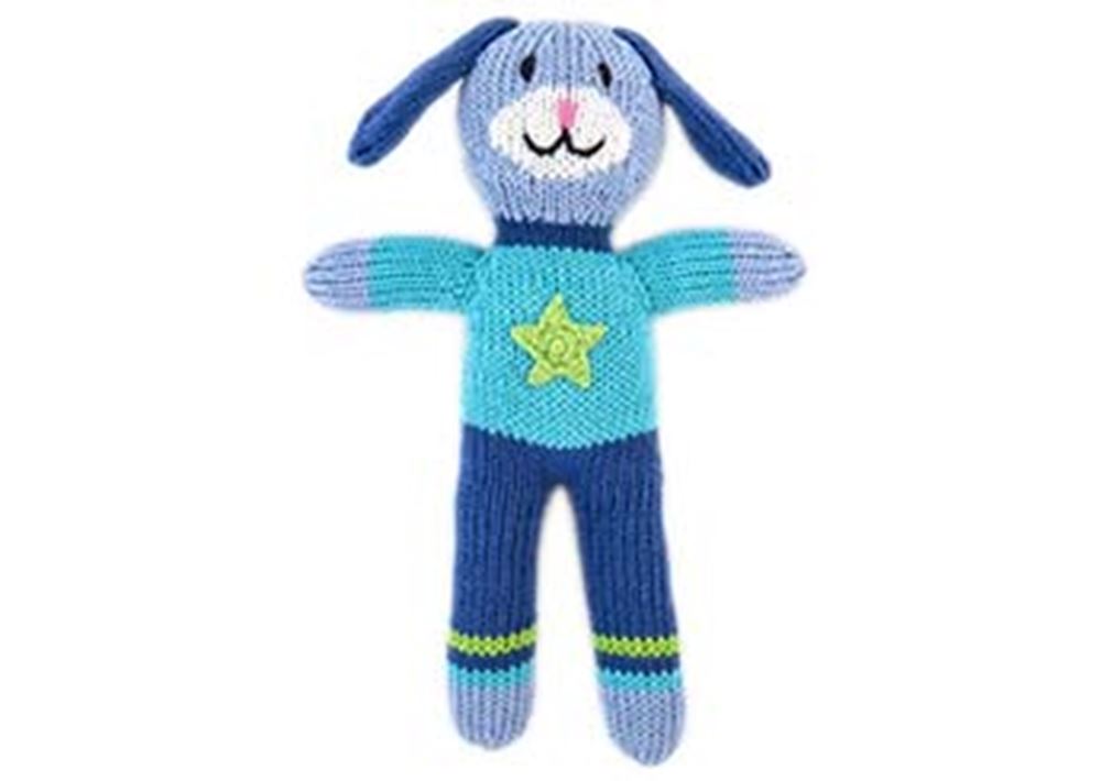 Peluche tricoté chien garçon 24 cm