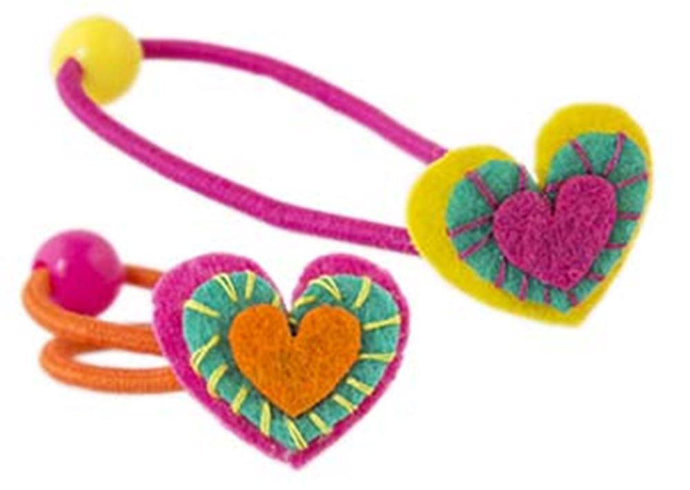 Accès: cheveux élastiques coeurs 2 culs (8 pcs)