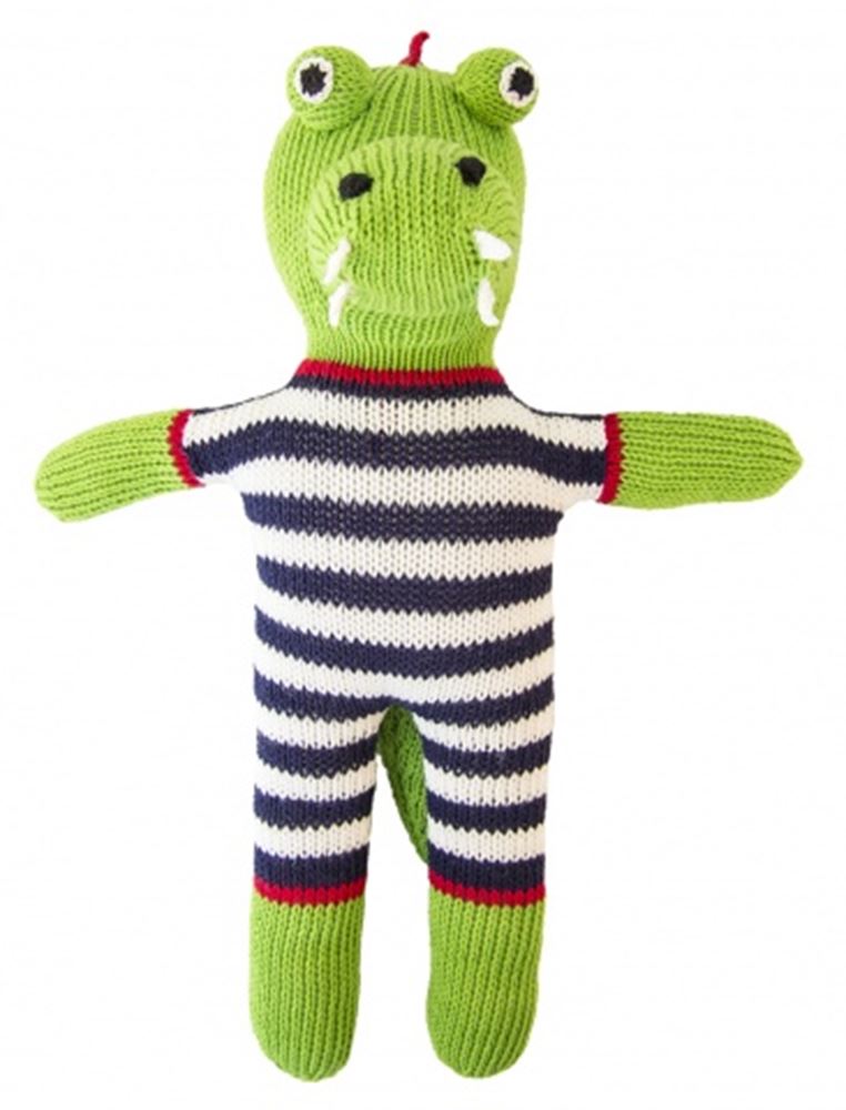 Peluche crocodile tricoté Sam 36 cm