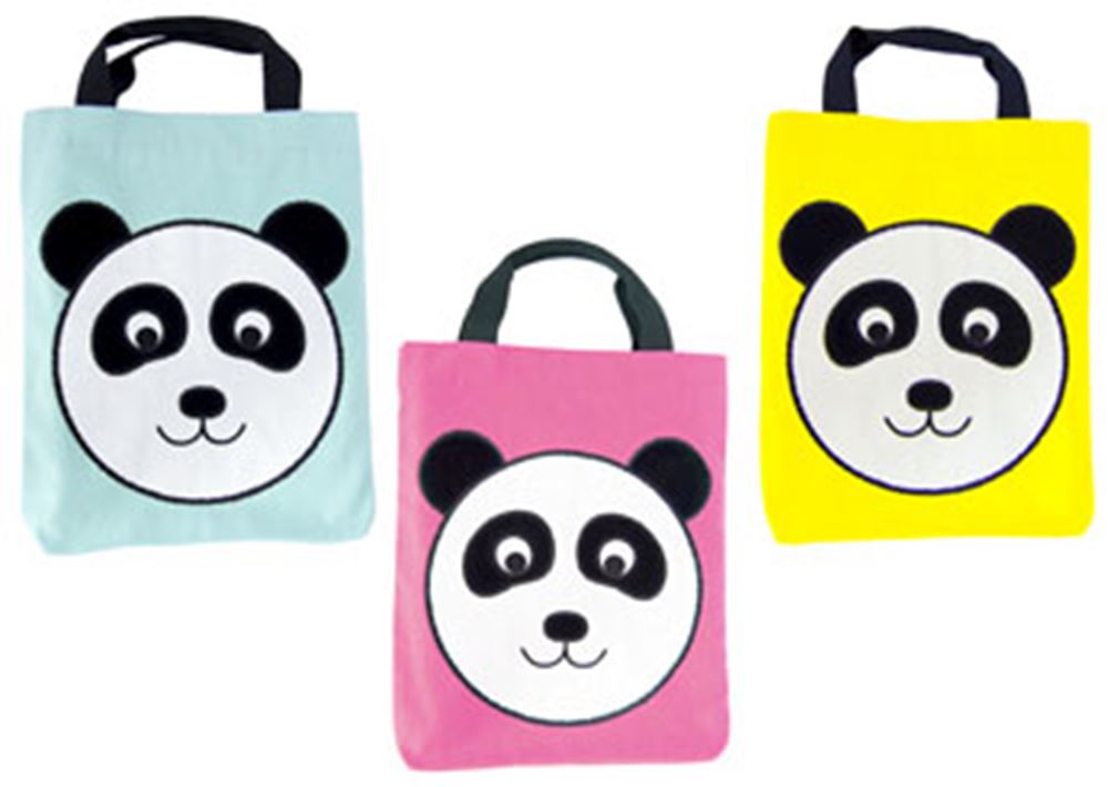 Sac panda 25,5x30 cm 3 culs