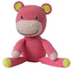 Peluche hippopotame corail au crochet. 3+