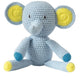 Peluche éléphant au crochet bleu clair